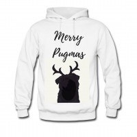 AR pug mikina "merry pugmas" biela